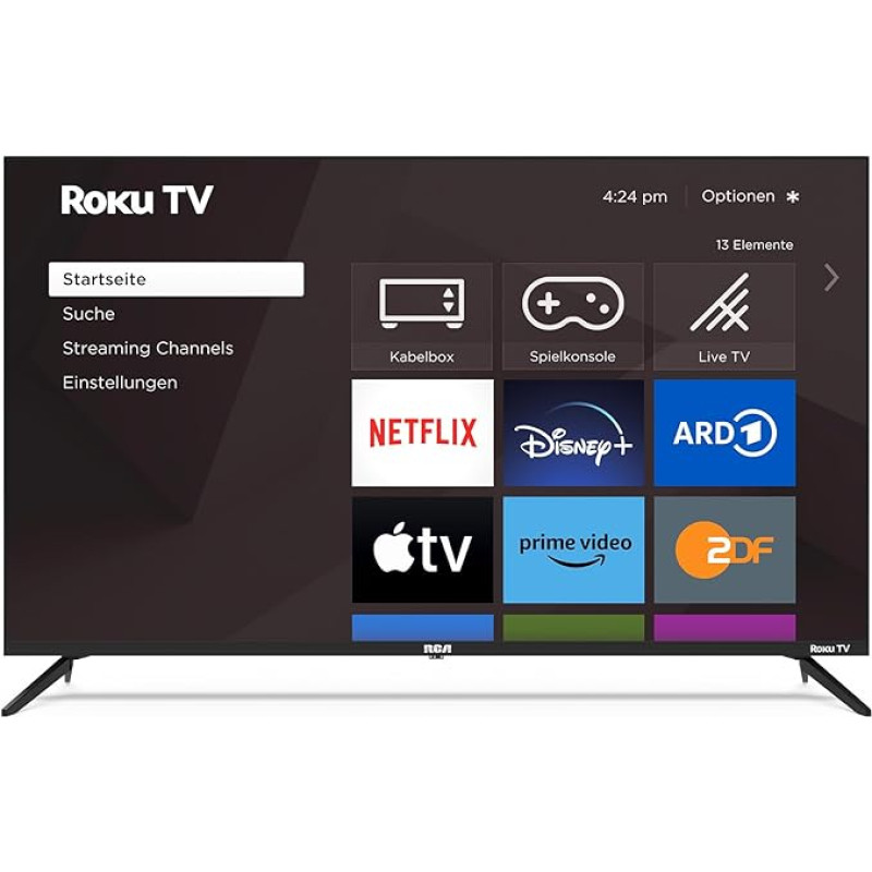 RCA Smart TV 50 Inch (126 cm) UHD 4K LED TV Roku TV with WLAN HDR10 HLG Triple Tuner HDMI USB (Only for Germany) 2024, RK50UN1