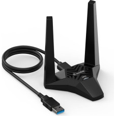 AC1300 USB WLAN atmintinė kompiuteriui / nešiojamajam kompiuteriui, 1300 Mbps USB 3.0 kompiuterio WLAN adapteris su 2.4G/400Mbps + 5G/867Mbps, magnetinis pagrindas, didelio stiprumo 2x3dBi antenos, WLAN mobilusis prieigos taškas (Soft AP), WPS Windows, Ma