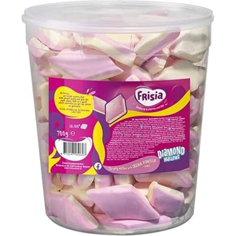Frisia Diamond Mallows Marshamallows with Vanilla Flavour, 700 g
