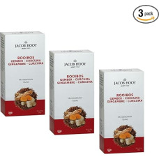 Jacob Hooy® | Rooibos with Ginger and Turmeric | Rooibos and Spice Infusion without Caffeine | Spices and Rooibos Herbal Tea in Bags - 3 x 20 Filters (108g) | Desert Red Tea
