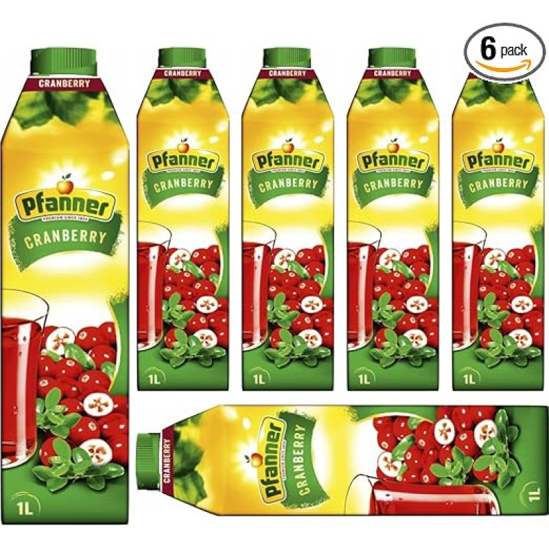 With Pufai Grocery, Pfanner Cranberry Cranberry Fruit Juice 1000 ml x 6 Pieces