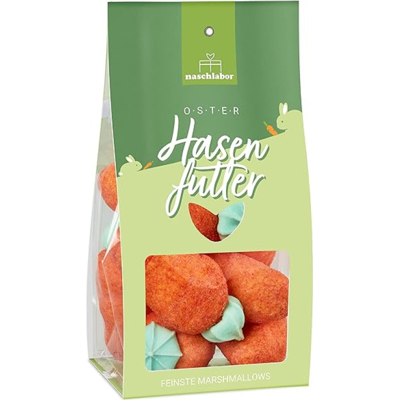Yummy Rabbit Food Marshmallow Bag | Easter Gift for Children and Adults | Carrot Shape Sweets for Easter Nest Gift Easter | Perfect for Easter Search