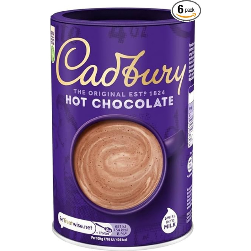 Cadbury Trinkschokolade 250 g (6 Stück)