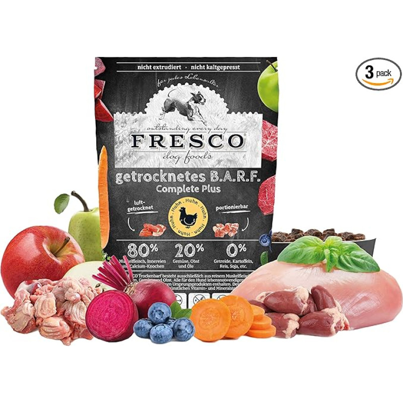 Fresco Dog Dry Raw Food Complete Plus Chicken pack size 2,5kg