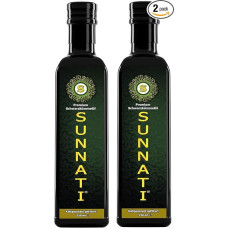 Sunnati® Premium Juodųjų kmynų aliejus filtruotas 500 ml (2 x 250 ml) - šalto spaudimo, 100 % grynas, egiptietiškas, veganiškas, šviežiai spaustas