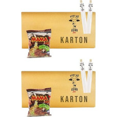 Mama Instant Noodle Soup Beef Flavour (Papa Vo) with Disposable Sticks (60 x 60 g) Pack of 2