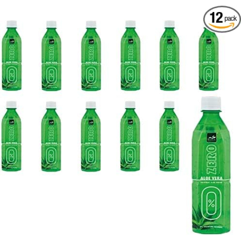 6L Aloe Vera Drink Zero Sugar Free 12 x 500 ml vienkartinių originalių alavijo sulčių su vaisių gabalėliais