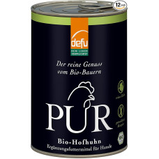 defu Dog Food | 12 x 400 g | PUR Organic Farm Chicken | Premium Organic Wet Food | Papildomas maistas šunims