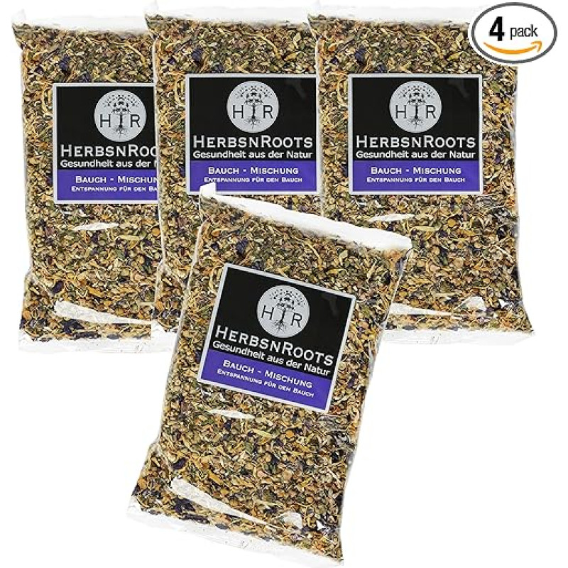 Abdominal Mixture • Aniseed Fennel Cumin Tea • For Bloating • Heartburn • Abdominal Cramps • Stomach • Intestines • HerbsnRoots • 4 x 210 g