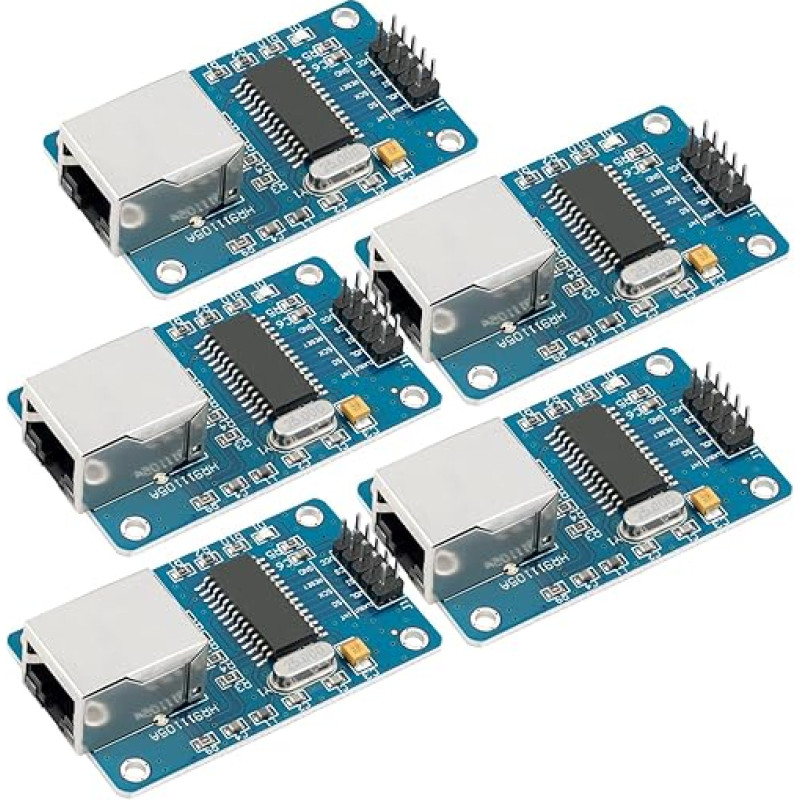 AZDelivery 5 x ENC28J60 Ethernet Shield LAN Network Module Compatible with Arduino Includes E-Book!