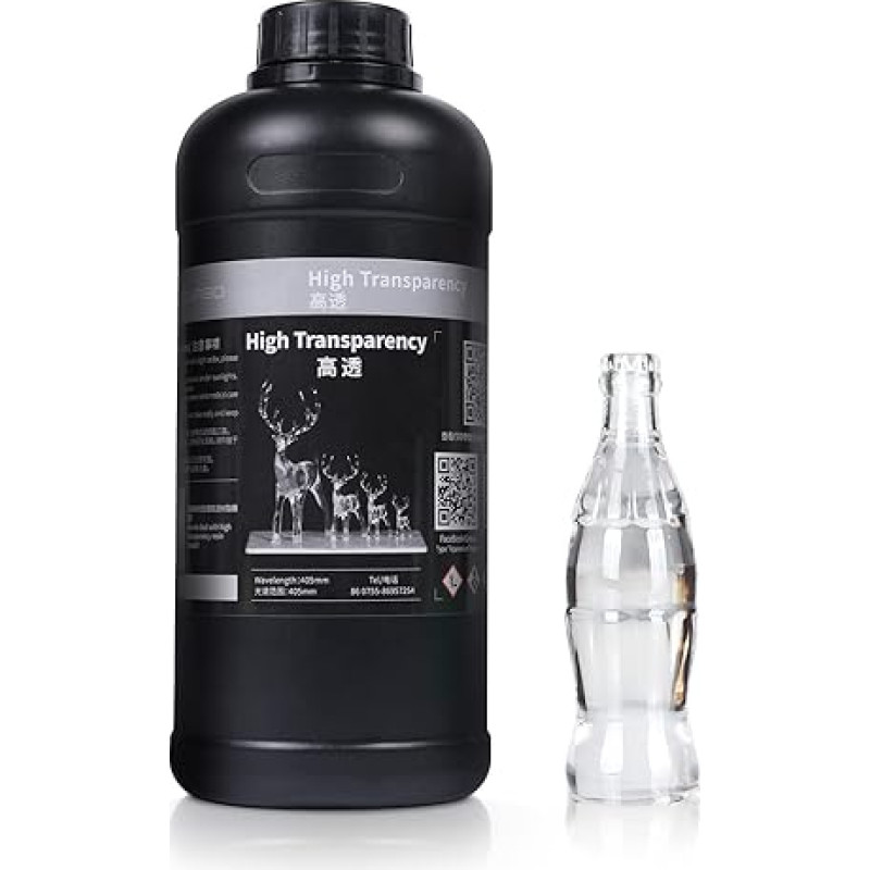 Skaidri 3D derva 405 nm derva skaidri LCD 3D spausdintuvams 1000g