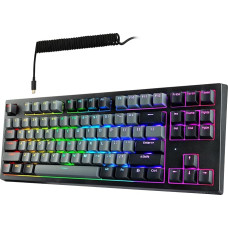 TECWARE Phantom+ Elite 87 klavišų RGB mechaninė žaidimų klaviatūra, LED apšvietimas, laidinė ir belaidė, 3 ryšio režimai, juoda Elite Wraith Brown