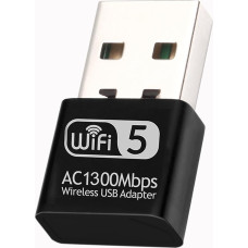 USB WLAN Stick 1300Mbps WLAN adapteris Dviejų dažnių 2,4 GHz/5,8 GHz WLAN prie kompiuterio tinklo imtuvas Belaidis WiFi Dongle staliniam kompiuteriui / nešiojamajam kompiuteriui Palaiko Windows 11/10/8.1/7/Vista Mac OS 10.9-10.15