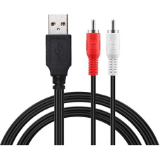 Duttek AV kabelis, RCA ir USB kabelis, USB 2.0 vyriškos lyties į 2 RCA vyriškos lyties vaizdo AV A/V keitiklis Vaizdo kameros garso įrašymo kortelės dalytuvo adapterio kabelis televizoriui/Mac/PC (5 pėdų/1,5 m)