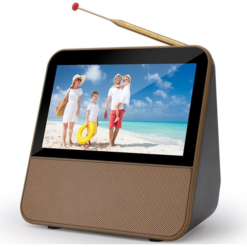 HassoKon Skaitmeninis nešiojamasis televizorius DVB-T2, 1080P HD mini televizorius DAB+, DSP skaitmeninis TV USB medijos grotuvas, skirtas karavanui, automobiliui ir stovyklavietei, virtuvei, televizoriui, miegamajam, kelionėms, virtuvei