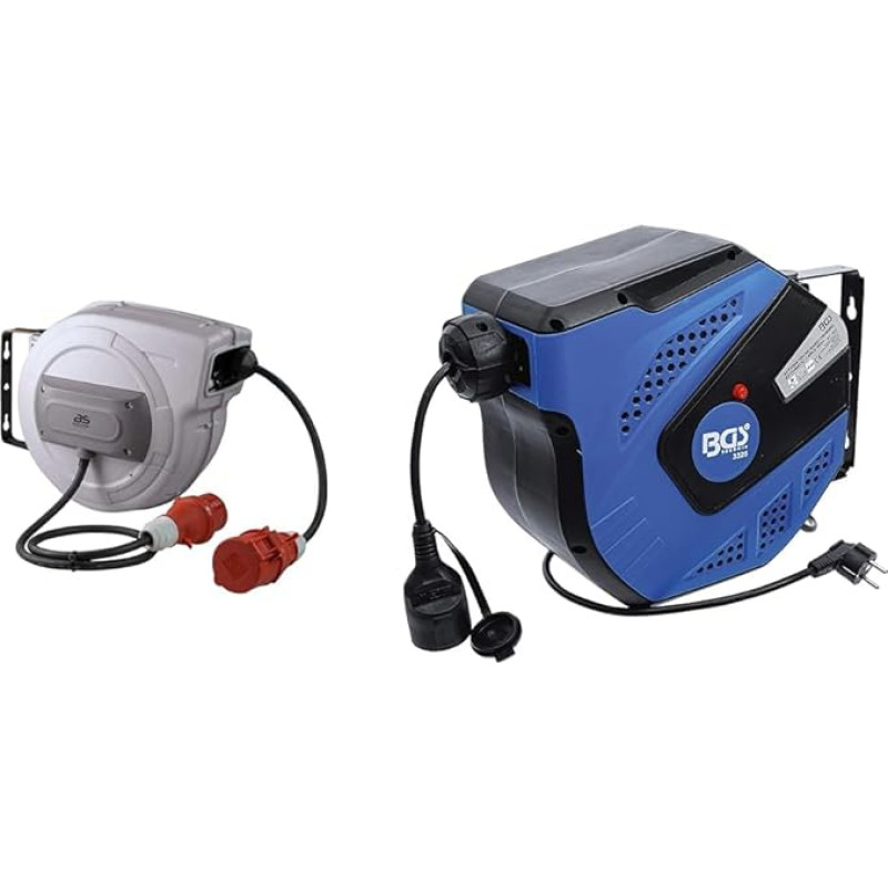 as - Schwabe Automatic Cable Reel 15 m H07RN-F 5G2.5 & BGS 3325 | Automatic Cable Reel | 25 m + 1 m Cable | 180° Lateral Swivelling | Includes Mounting Bracket