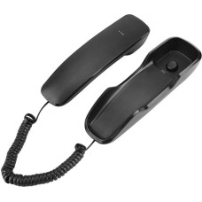 A061 Wall Telephone, Noise Cancellation Number Wall Dialing Phone Redial Built-in Dial Button Panel in Handset Support Mute/Pause Phone with One Line (Black)