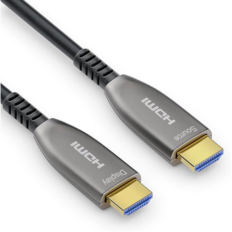 Sonero® 8K-HDMI 2.1 Kabel, Glasfaser-Hybrid-Kabel, Auflösung bis 8K 60 Hz (7680 x 4320) / 4K 120Hz (3840 × 2160), HDCP 2.2 Unterstützug, anthrazit, 40 Meter