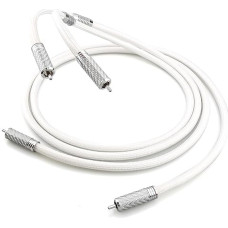 Tirstrup RCA Cable Subwoofer Cable, A Pair RCA to RCA Audio Cable 4 Cores 1.2 mm Silver-Plated Audio Cable 7.8 mm Diameter RCA Cable RCA Cable for Amplifier / TV / DVD / Home Cinema (1 m, White)