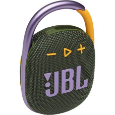 JBL Clip 4 Bluetooth Speaker in Green, Waterproof, Portable Music Speaker with Practical Carabiner, Up to 10 Hours of Wireless Music Streaming