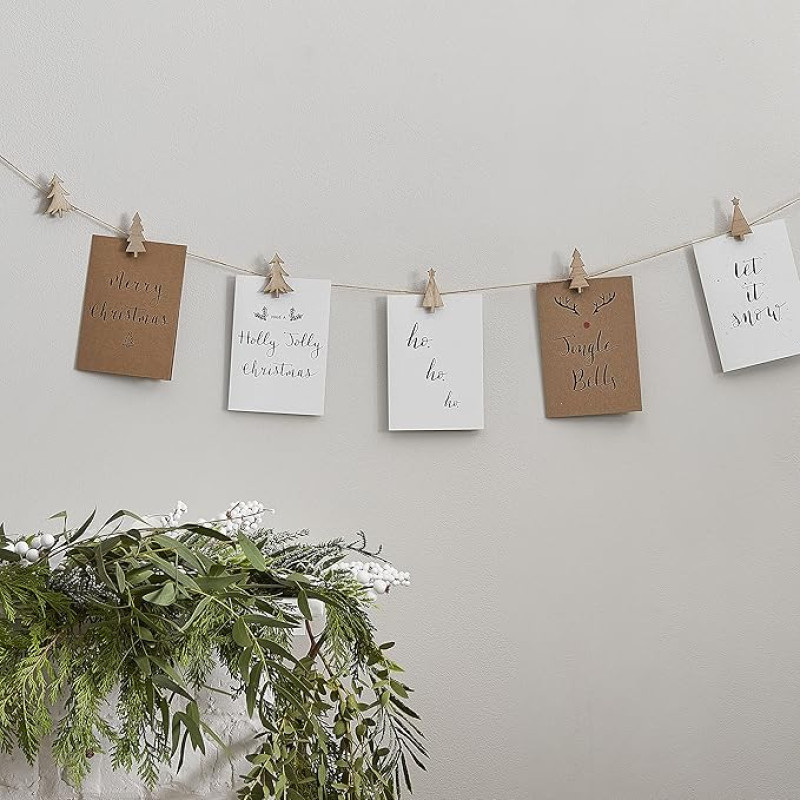 Ginger Ray NOEL-113 Kalėdų kortelių laikiklis Bunting Brown