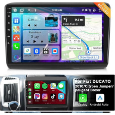 6G + 128G 8 branduolių podofo 9 colių automobilinis radijas Bluetooth Fiat Ducato 2010/Citroen Jumper/Peugeot Boxer Carplay Android automobilinis belaidis, WiFi GPS navigacija HIFI/RDS/FM DSP, Android 13 Radijas 2 DIN su AHD