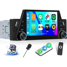 OiLiehu 1Din automobilinis radijas Carplay Android automobilinis radijas su ekranu 5 colių ekranas Automobilinis radijas Mirror Link/EQ/Bluetooth/SWC/FM radijas/Reversing Camera/DVR/AUX/USB palaikymas