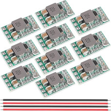 Youmile 10 pcs 5V Regulator Module Mini Voltage Reducer DC 4.5-24V 12V 24V to 5V 3A Buck Converter Board High Conversion Power Supply Module with 26AWG Red and Black Cable