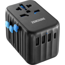 Zendure Worldwide Travel Adapter, 61 W USB Charger, 2500 W Socket Adapter, Universal Travel Plug, USB C/A Adapter