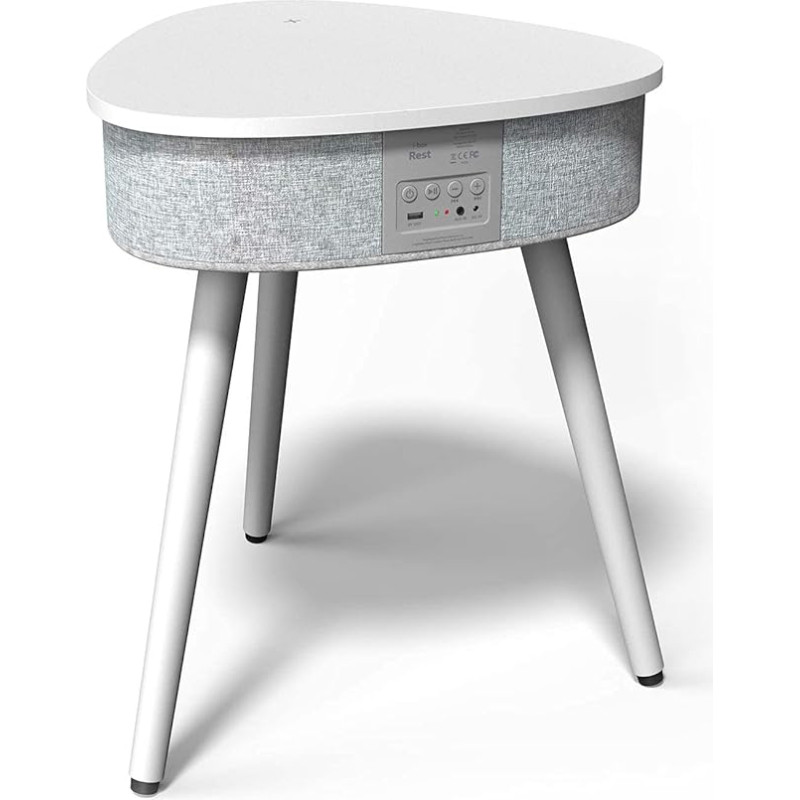 i-box Portable Side Table Bluetooth Speaker with Wireless Charger and USB Charging Port, Coffee Table Charging Station