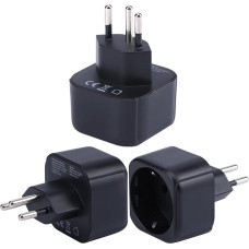 Europe to Switzerland/Liechtenstein Plug Adapter, EU Schuko Plug Fit to Swiss/Liechtenstein Socket, Europe/Germany Type C/E/F Plug to Type J Travel Plug Converter (Pack of 3)