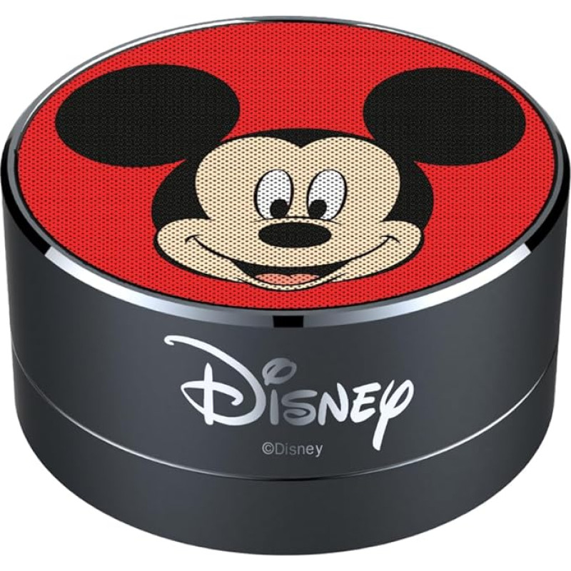 ERT GROUP Disney Mickey Mouse Bluetooth Speaker, 3W Portable Speaker, Built-in Microphone and FM Radio, Micro SD Card Slot, Rechargeable Battery, Suitable for Phones and Tablets