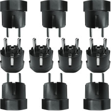 Switzerland/Liechtenstein to EU Adapter Plug, Swiss 3 Pin Male to 2 Pin DE/FR/IT/ES Socket for Switzerland/Liechtenstein Visitors (Pack of 10 Black)