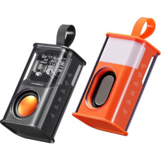 JAMELO Wireless Bluetooth Speaker, Portable Bluetooth Speaker with RGB Light, Supports TWS Connection, TF Card, Transparent, for Home, Party, Travel (Black and Orange)