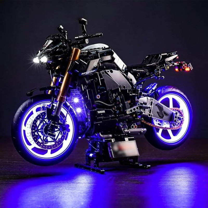 cooldac LED žibintų rinkinys, suderinamas su Lego 42159 Technic Yamaha MT-10 SP, kūrybinių dekoratyvinių žibintų rinkinys, suderinamas su Lego 42159 Technic Yamaha MT-10 SP kaladėlėmis (tik apšvietimas, be modelių)