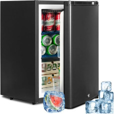 SMETA Camping Fridge 12 V 230 V, 12 V Fridge, Camping Fridge 40 L, Caravan Fridge, Quiet Fridge, Reversible Door with Lock for Car, Truck, Office, Dorm, Silent, Black