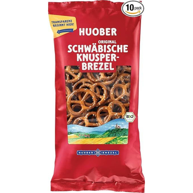 Huober Original Swabian Crispy Pretzels, Pack of 10 (10 x 175 g)