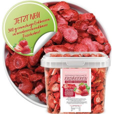 Džiovintos šaltyje braškės - Džiovintos braškės - Braškių traškučiai - pjaustyti - gryni vaisiai - 100% braškės | Limfood (300, gramų)