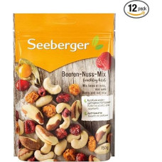 Seeberger Berry Nut Mix Pack of 12, Crisp Mix of Brazil Nuts, Cashews, Almonds with Fruity Physalis, Raspberries & Cranberries - Various Flavour, Vegan (12 x 150 g)