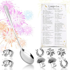 XYWOQS Fun Tin Casting Set with 8 Figures and 1 Spoon, New Year's Eve Tin Casting Set Alternative to Lead Casting for Party Games & Party Games, Wax Casting Set New Year's Eve Games