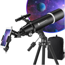 Telescope, Astronomy Telescope for Adults, 80 mm Aperture 600 mm Portable Travel Telescope for Beginners & Children with Tripod Phone Adapter Backpack