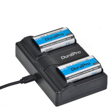 DuraPro 2 x 2100 mAh CR-V3 Battery+ LED Dual USB Charger for Kodak RLCRV3, SBP-1103, ULCR-V3R, VLCRV3, 1080142; Olympus C3000 C3040 C-40Z 2100UZ 3030 3040Z