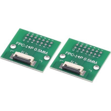 sourcing map FPC FFC PCB Converter Board 14P 0.5mm to Female Side Back 1.0mm to DIP 2.54mm for LCD 3D Printer Camera DVD TV Laptop Audio Pack of 2