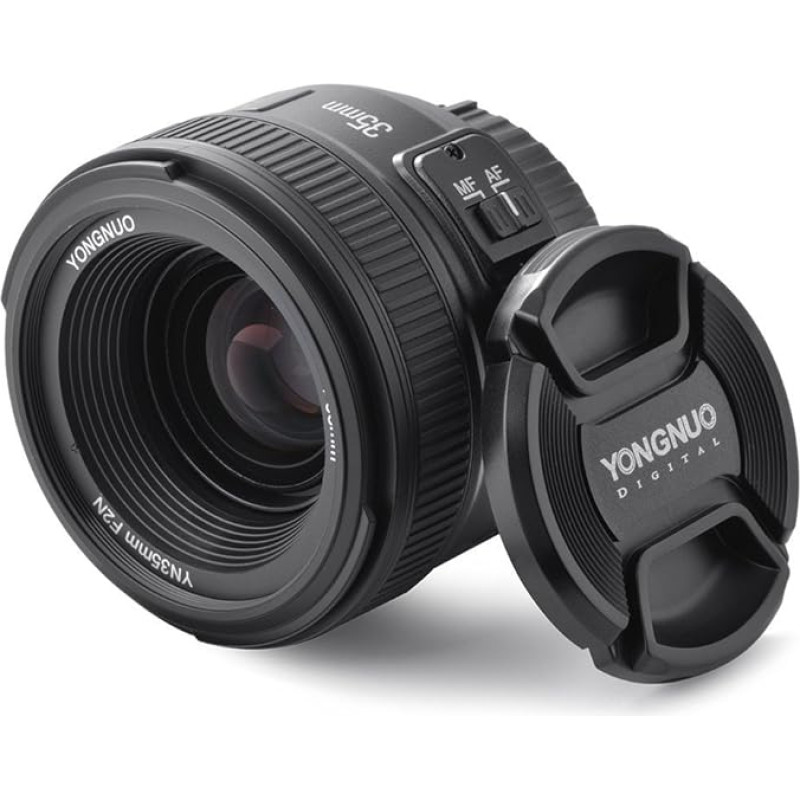 Yongnuo YN35 35 mm F2.0 plataus kampo objektyvas su didele diafragma Automatinis rankinis fokusavimas AF MF, skirtas Nikon DSLR fotoaparatams + NAMVO blykstės difuzorius