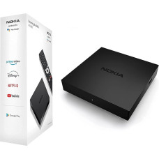 Nokia Android TV Streaming Box 8000, Smart TV Box with Android 10.0 and Built-in Chromecast, WiFi, HDMI, USB-C Port; Includes Bluetooth Remote Control with Backlit Buttons