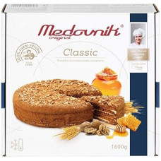 Medovnik Original Classic Honey Cake Diameter 26 cm (1 x 1600 g / 16 Pieces) Handmade Russian Honey Cake Recipe