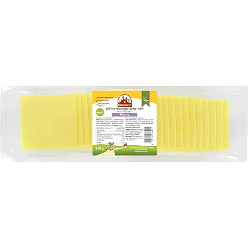 Wilmersburger Vegan Cheese Slices Spicy 24% Fat 500g Pack