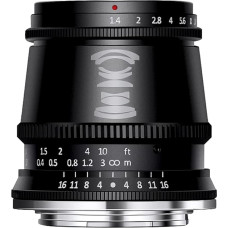 TT Artisan 17mm f 1.4 APS-C objektyvo jungtis MFT laikiklis Plačiakampis objektyvas su rankiniu fokusavimu TTAL1714MFT Juoda