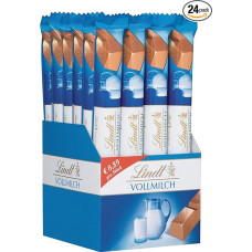 Lindt Chocolate LINDOR Whole Milk Chocolate Sticks | 24 x 40g Chocolate Bars | Soft Melting Alpine Milk Chocolate | Chocolate Gift | Bulk Pack