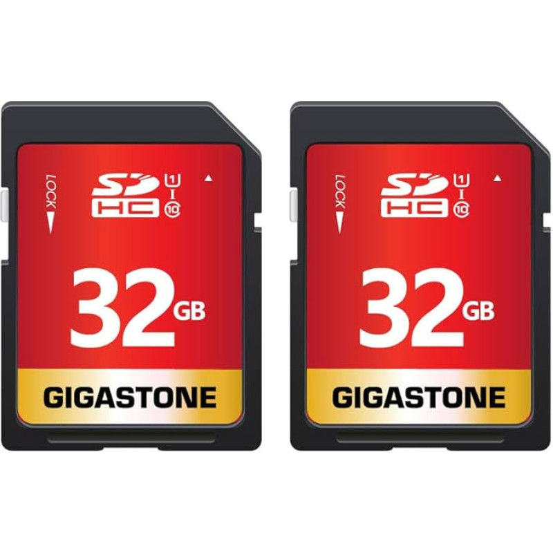 Gigastone 32GB SDHC Memory Card 2-Pack UHS-I U1 Class 10 up to 80MB/s for Canon Sony Nikon Olympus PC Digital Camera